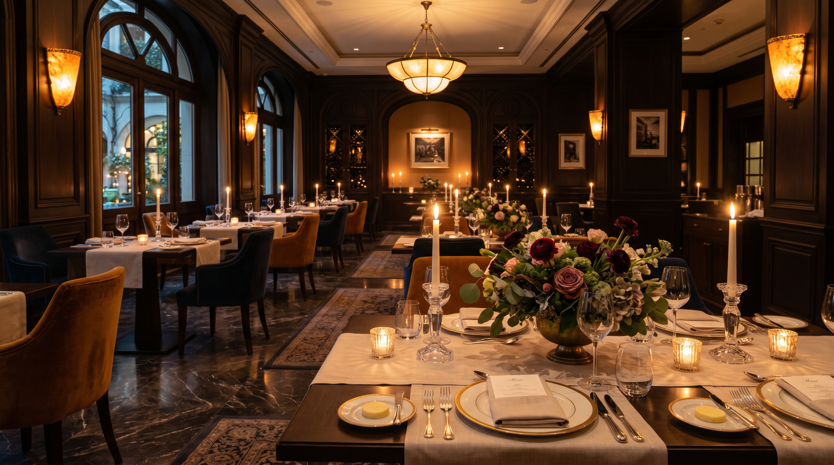 Fine dining restaurant setting
